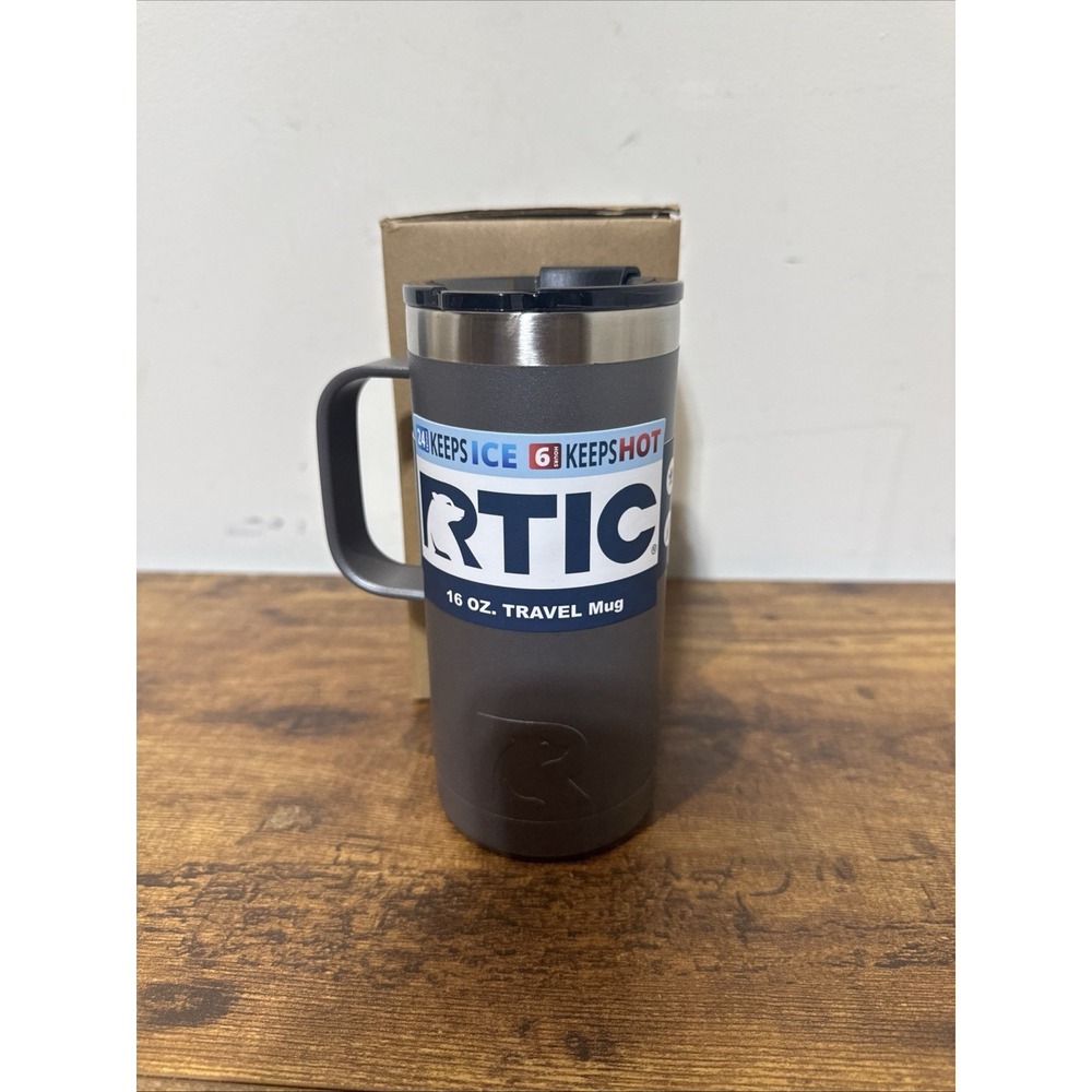(NEW) RTIC 16oz Travel Coffee Cup Stainless Steel Hot Or Cold